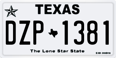 TX license plate DZP1381