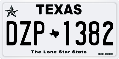 TX license plate DZP1382