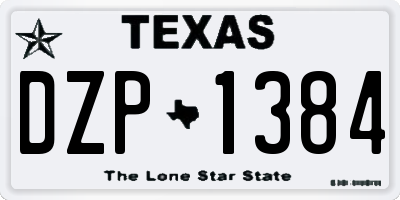 TX license plate DZP1384