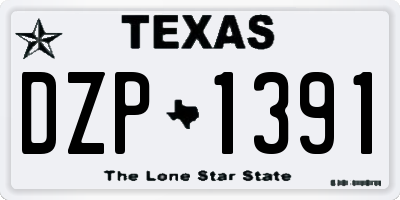 TX license plate DZP1391
