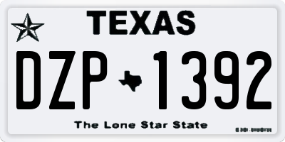 TX license plate DZP1392