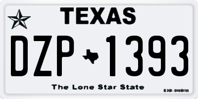 TX license plate DZP1393