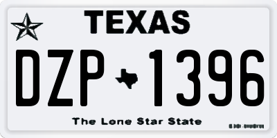 TX license plate DZP1396