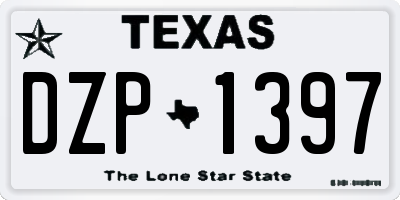 TX license plate DZP1397