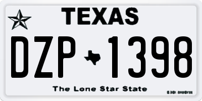 TX license plate DZP1398