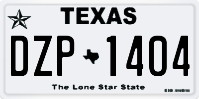 TX license plate DZP1404