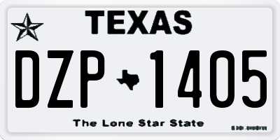 TX license plate DZP1405