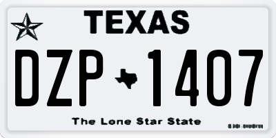 TX license plate DZP1407