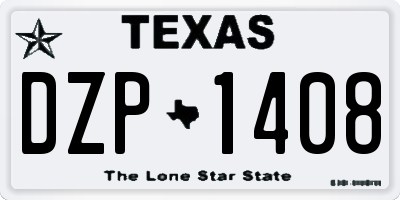 TX license plate DZP1408