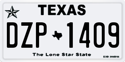 TX license plate DZP1409