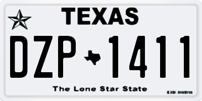 TX license plate DZP1411