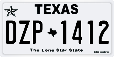 TX license plate DZP1412