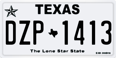 TX license plate DZP1413
