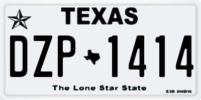 TX license plate DZP1414