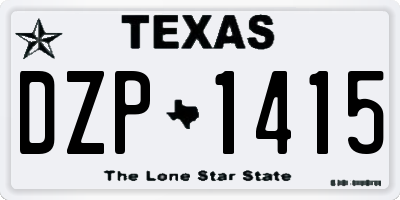 TX license plate DZP1415