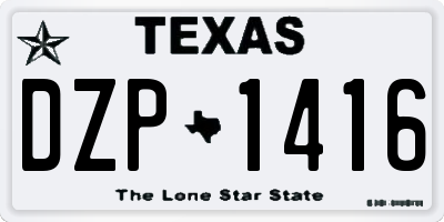 TX license plate DZP1416