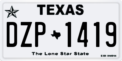 TX license plate DZP1419