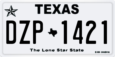 TX license plate DZP1421