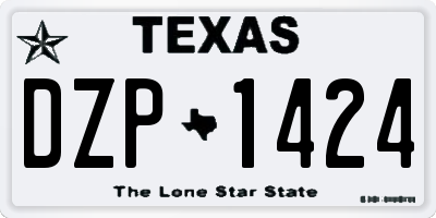 TX license plate DZP1424