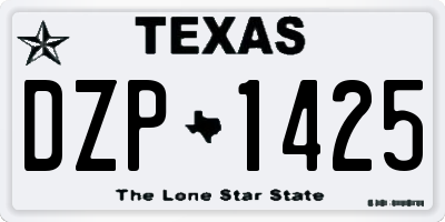 TX license plate DZP1425