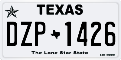 TX license plate DZP1426
