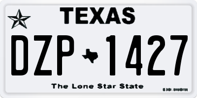 TX license plate DZP1427