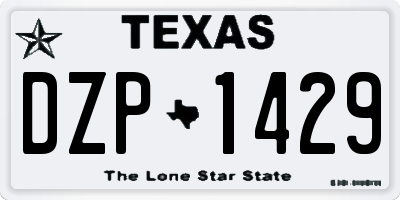 TX license plate DZP1429