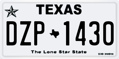 TX license plate DZP1430