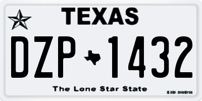 TX license plate DZP1432