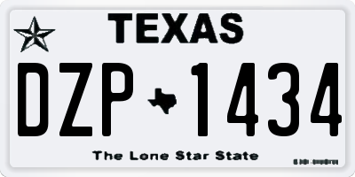 TX license plate DZP1434