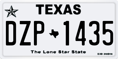 TX license plate DZP1435