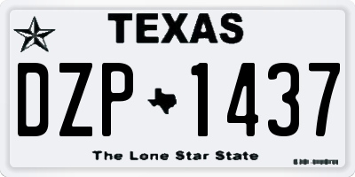 TX license plate DZP1437