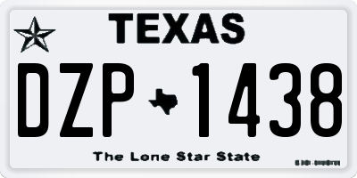 TX license plate DZP1438