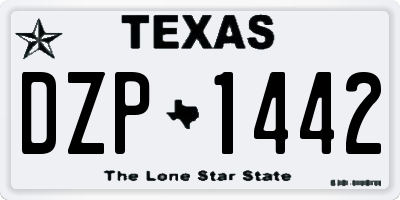 TX license plate DZP1442