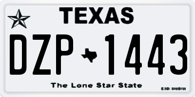 TX license plate DZP1443