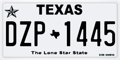 TX license plate DZP1445