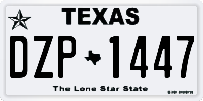 TX license plate DZP1447
