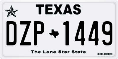 TX license plate DZP1449