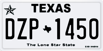 TX license plate DZP1450