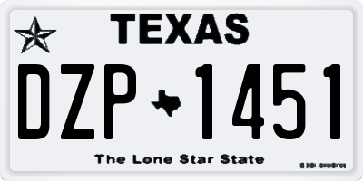 TX license plate DZP1451