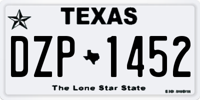 TX license plate DZP1452