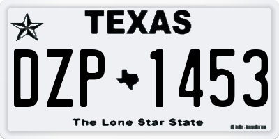 TX license plate DZP1453