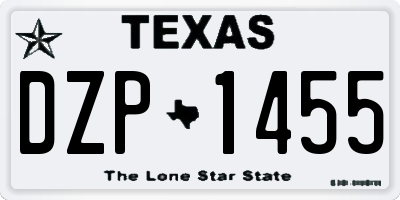 TX license plate DZP1455