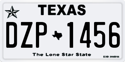 TX license plate DZP1456
