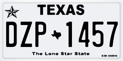 TX license plate DZP1457