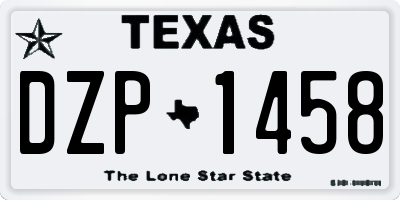 TX license plate DZP1458