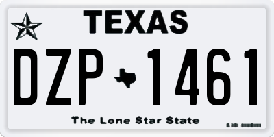 TX license plate DZP1461