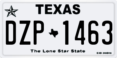 TX license plate DZP1463