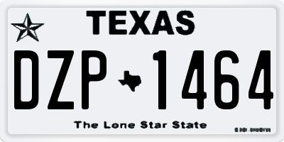 TX license plate DZP1464