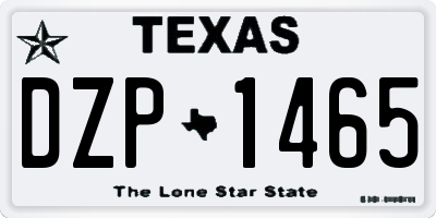 TX license plate DZP1465